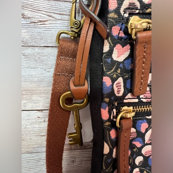 Fossil Crossbody Bag key multicolor zipper - Picture 2 of 7